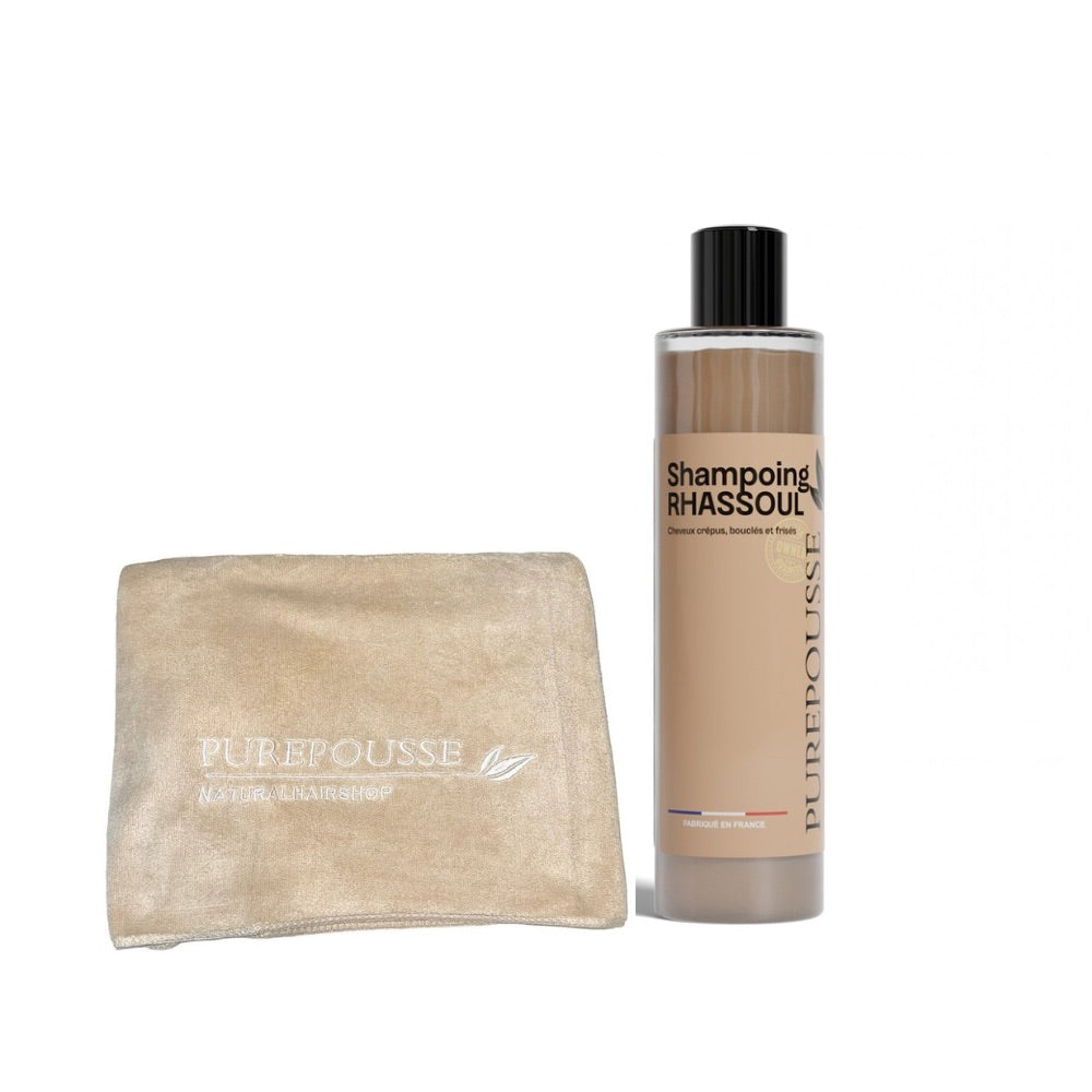 Duo protection : serviette microfibre & Shampoing Rhassoul