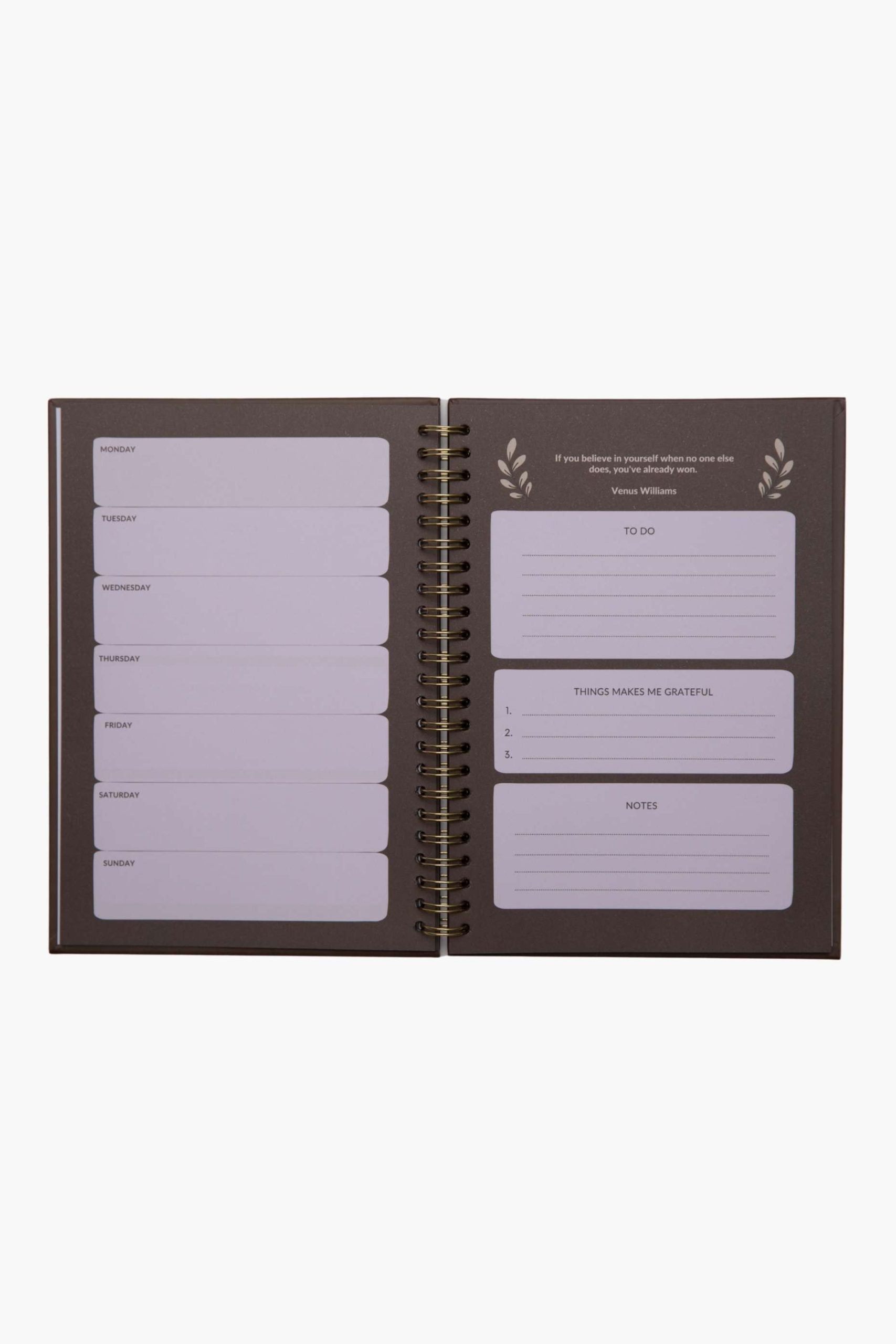 Weekly planner Brown T A5