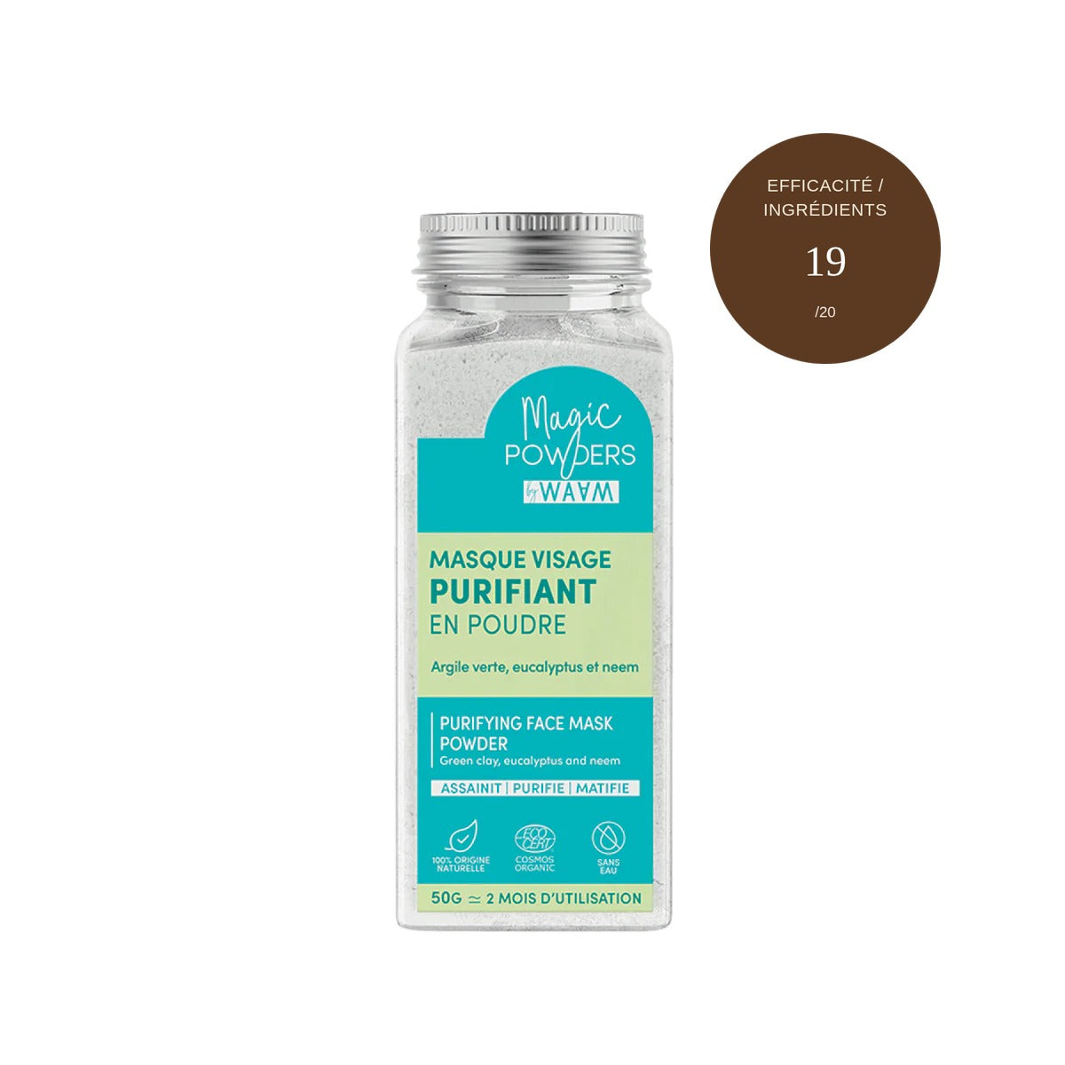 Masque visage purifiant en poudre