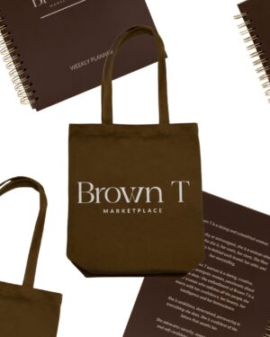 Lot Tote bag Brown T en coton recyclable + Weekly planner Brown T A5 – Image 3