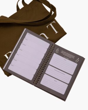 Lot Tote bag Brown T en coton recyclable + Weekly planner Brown T A5 – Image 4