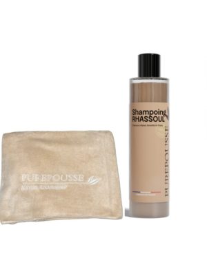 Duo protection: grande serviette micro fibres et shampoings rhassoul